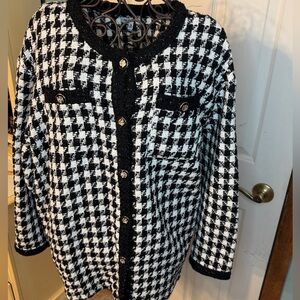 White Birch Black and White Tweed Jacket